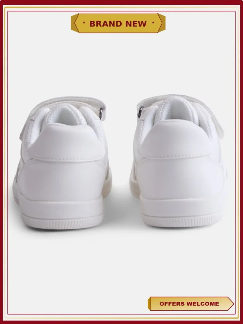Toddler Boys Uniform Sneakers - Memory Foam Lace-Up School Shoes